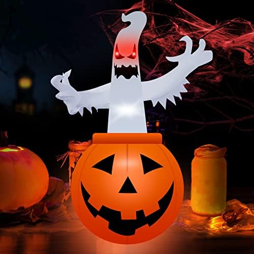Giguelove Cadılar Bayramı şişme açık süslemeleri, 5Ft şişme kabak hayalet Cadılar Bayramı süslemeleri, cadılar Bayramı