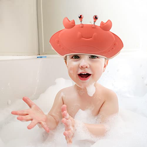 Kisangel Bebek Banyo Visor Şapkalar Toddlers Visor Şapka Duş Başlığı, banyo Yengeç Şekilli Banyo Sevimli Bebek Çocuk