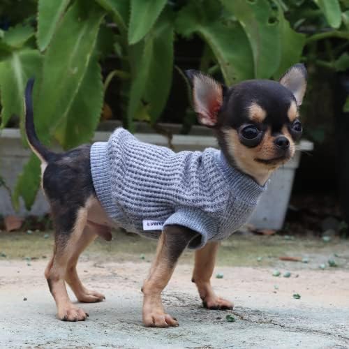 LOPHİPETS Hafif Köpek Kazak Yavru Küçük Köpekler için Köpek Chihuahua Yorkie Giysileri-Gri / XS