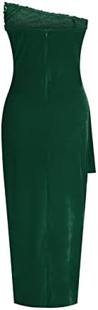 lcepcy Pullu Bir Omuz Yan Yarık Balo Elbise Kadınlar için 2023 Yaz Kolsuz Akşam Parti Elbiseler Kokteyl Elbiseleri