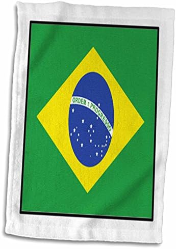 3dRose Florene Dünya Bayrağı Düğmeleri - Brezilya Bayrağı Düğmesinin Fotoğrafı - Havlular (twl-80921-1)