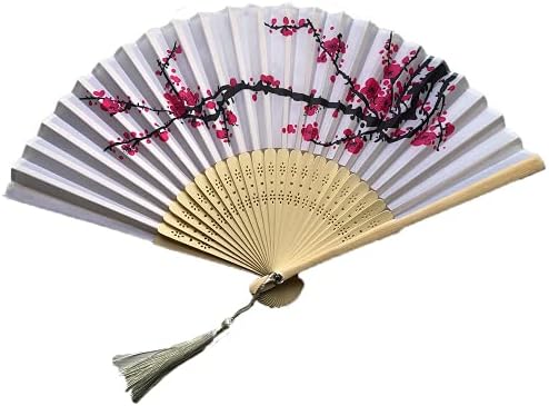 PAYNAN 1 adet erik çiçeği el katlama Fan Çin dans Fan geleneksel ev partisi dekoru