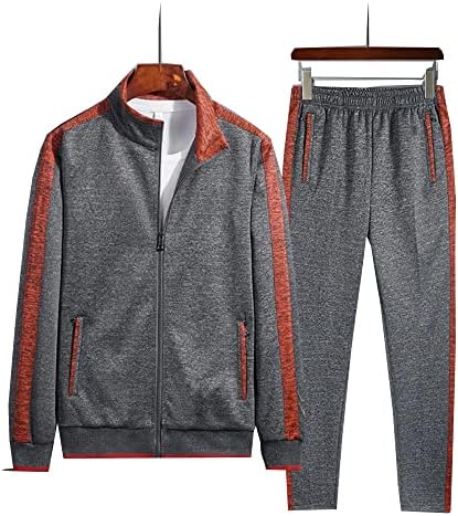 Jogger Takım Elbise Erkek Sonbahar İki Parçalı Koşu Seti Streetwear Spor O-boyun fermuarlı ceket Pantolon