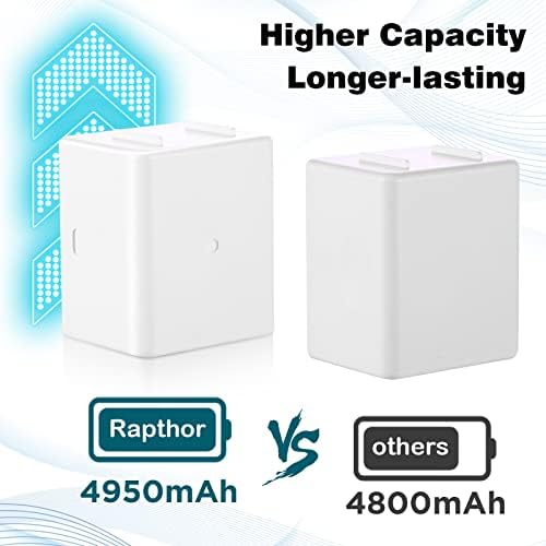 rapthor Yükseltildi 2-Pack 4950 mAh Yedek Piller ile Şarj, Arlo ile Uyumlu Pro 4 / Pro 3 / Ultra / Ultra 2 Kablosuz