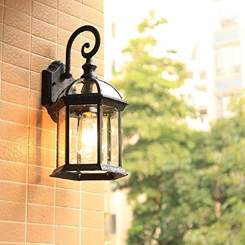ZLXDP Vintage Duvar lambası E27 ampul aplik aydınlatma armatürleri siyah bronz LED duvar ışıkları açık sundurma ev