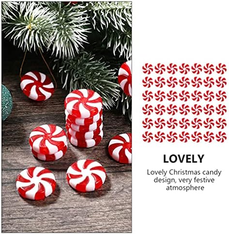 ABOOFAN 50 adet Noel baston şeker Noel Ağacı askı süsleri Akrilik Şeker Flatback Tatil Dekorasyon Parti İyilik 35mm