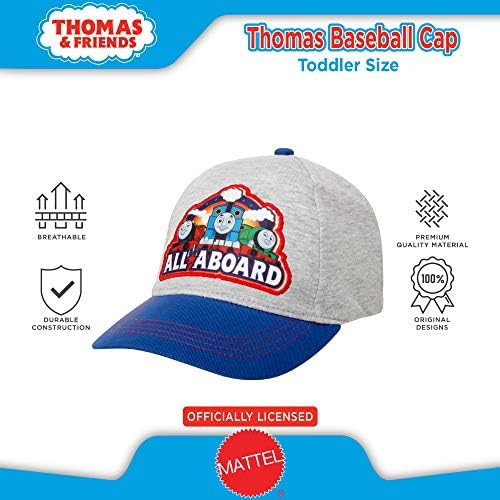 Mattel Thomas Tren Yürümeye Başlayan Çocuk Beyzbol Şapkası-Thomas Tank Motoru Kavisli Kenarlı Snap-Back beyzbol Şapkası,