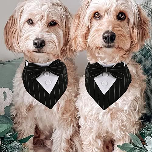 Köpek Smokin Bandana Papyonlu Ayarlanabilir Köpek Tasması Köpek Düğün Kıyafetleri Köpek Resmi Kıyafeti Küçük Orta