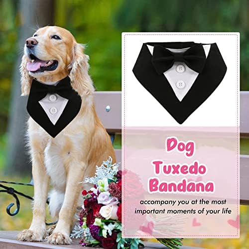 Köpek Smokin Bandana Papyonlu Ayarlanabilir Köpek Tasması Köpek Düğün Kıyafetleri Köpek Resmi Kıyafeti Küçük Orta
