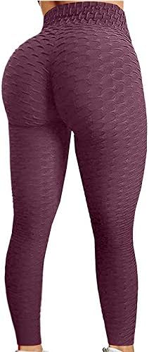 FQZWONG Egzersiz Tayt Kadınlar için Yüksek Belli Yoga Pantolon Karın Kontrol Uzun Tayt Popo Kaldırma Koşu Spor Tayt