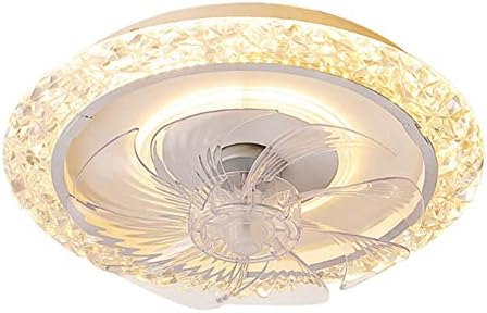 MGJXTWG Shining kristal Modern Fan tavan ışıkları sanat İskandinav Minimal beyaz tavan fanı lambası led ışık ve uzaktan