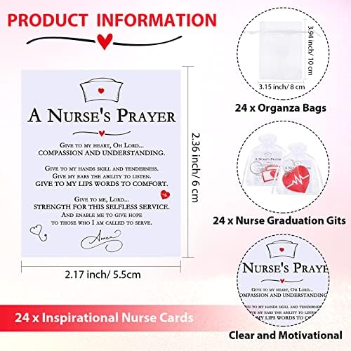 Tıknaz 24 Takım Hemşire Hafta Hediyeleri Toplu 2023 Hemşire Anahtarlık Teşekkür Kartları organze çantalar Mezuniyet