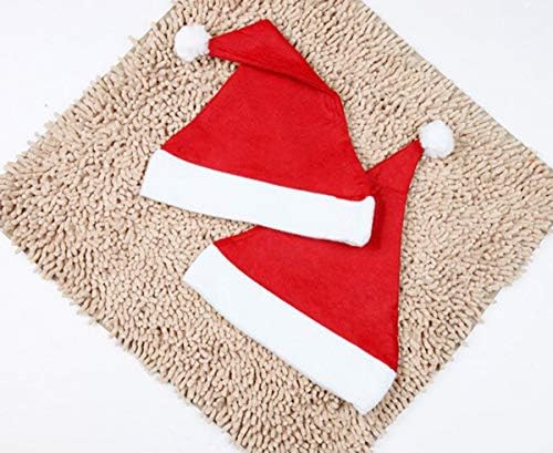 12 Paket Noel Noel baba şapkaları Unisex Dokunmamış Kumaş Noel Kırmızı Şapka Noel Baba Kap Çocuk Kış Yeni Yıl Şenlikli