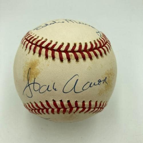 Hank Aaron Willie Mays 3000 Hit 500 Home Run Kulübü İmzalı Beyzbol JSA COA İmzalı Beyzbol Topları
