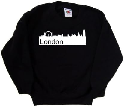 TeeTreeDesigns Londra Londra Siyah Çocuk Sweatshirt