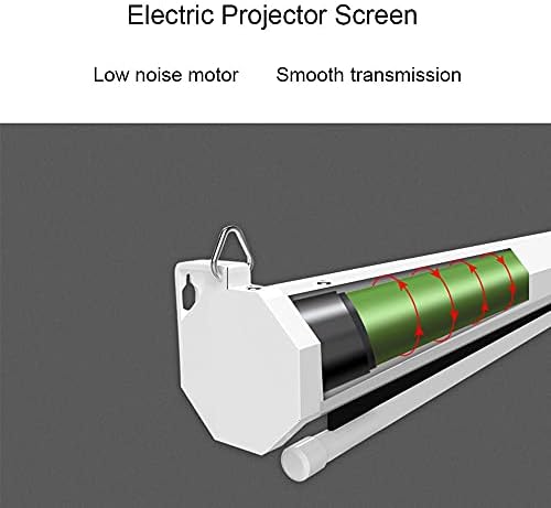 ZLXDP Projeksiyon Ekranı 100 İnç 16:9 Mat Beyaz Elektrik motorlu projektör perdesi ile 12V Tetik Uzaktan Kumanda