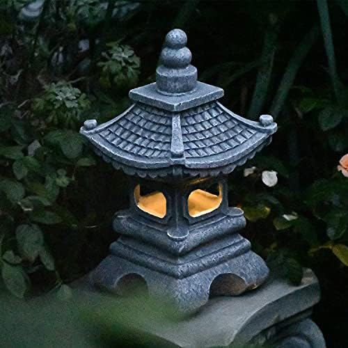 Gardenfans güneş LED Pagoda fener bahçe heykeli ışık açık Zen bahçe japon fener peyzaj balkon veranda sundurma Yard