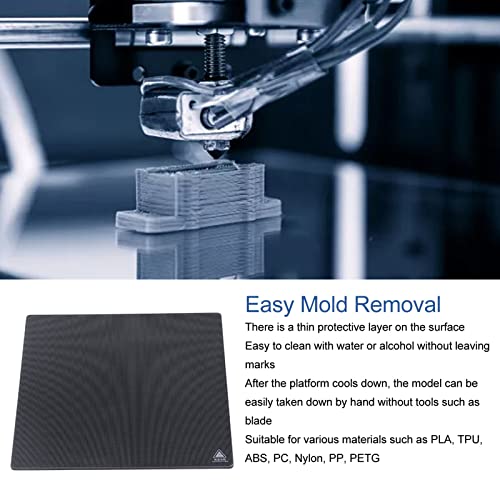 FTVOGUE 3D Yazıcı Cam Yatağı, Kolay Temizlik Basit Kalıp Temizleme Yüksek Sertlik 3D Yazıcı Cam Plaka Naylon PP PETG