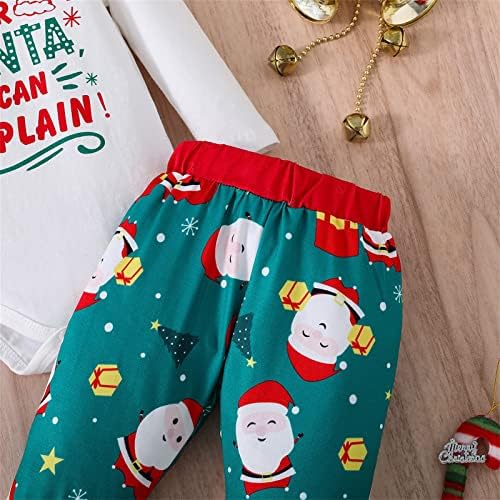synia Yenidoğan Bebek Bebek Erkek Kız Noel Uzun Kollu Mektup Romper Tops Uzun Pantolon Noel Kıyafetleri Giysileri