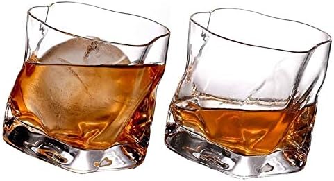 RAKUTE Viski sürahi Çift Eski Moda viski bardağı, 10 Oz Ağır Taban Kayalar Barware Gözlük, Bourbon Ve Kokteyl İçecekler,