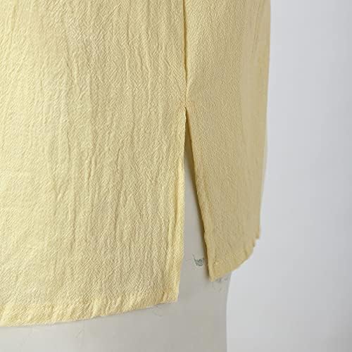 BEIBEIA Düğme V Boyun Gömlek Mens ıçin, yaz erkek Turn-aşağı Yaka Uzun Kollu Henley Katı Güz Casual Tops T-shirt