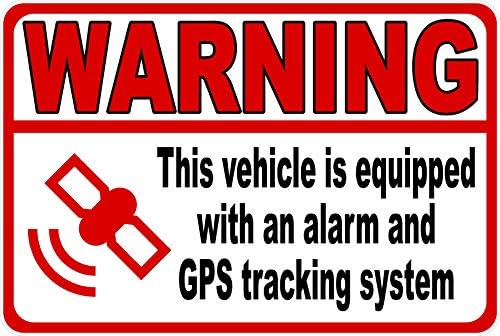 Uyarı Bu Araç Alarm ve GPS Takip Sistemi Etiketi ile donatılmıştır. 11x17. (5'li Paket) Endüstriyel UV Sınıfı Etiket.