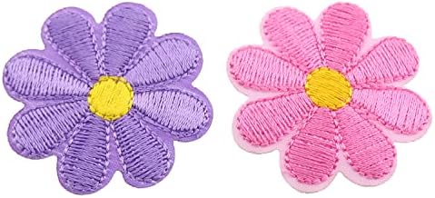 Çiçek Aplike Yama E-üstün 30 ADET Karışık Renk Demir-on Sew-on Çiçek Yamalar DIY Aplikler Craft Dekorasyon İşlemeli