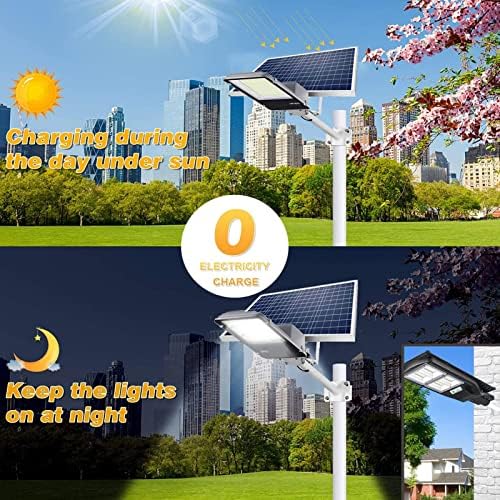 WOGQX 500-2000W güneş enerjili sokak ışığı, güneş enerjili hareket ışıkları dış mekan, LED güneş enerjili sokak ışığı