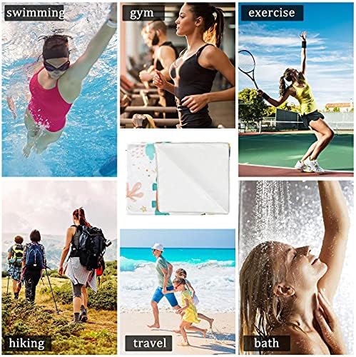 DEYYA 2 Packs Mikrofiber Spor Havlu Spor Fitness Egzersiz Kullanımlık Ter Havlu Yoga Koşu Plaj Yürüyüş Seyahat Yüzme