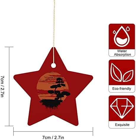 Japon Bonsai Ağacı Sıcak Yıldız Noel Süsler Seramik Noel Ağacı Asılı Süslemeleri Klasik Ev Dekor