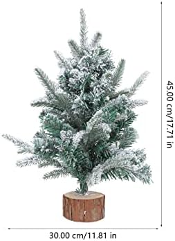 ABOOFAN Mini Çam Ağaçları Buzlu Noel Ağaçları: Ahşap Tabanlı Şişe Fırçası Ağaçları Plastik Kış Kar Süsleri İşçiliği