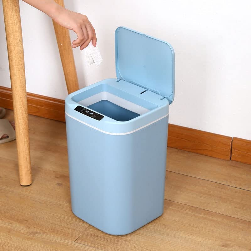 CZDYUF Otomatik İndüksiyon çöp tenekesi Oturma Odası Mutfak Depolama Akıllı Açma ve Kapama Ev Kovası ( Renk : Mavi