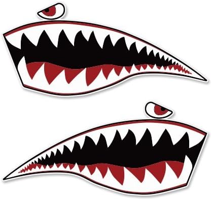 Warhawk Köpekbalığı Kaplan vinil yapışkan Araba Pencere Tampon Dizüstü Bilgisayar Boyutu Seçin