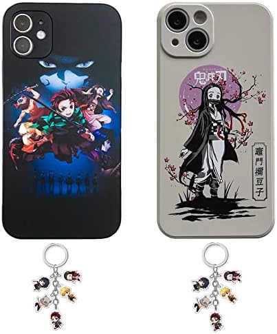 IMUNHMP Anime telefon Kılıfı ile Uyumlu iPhone Xr, Anime Telefon Kılıfı için iPhone 11/12/13, Anahtarlık ile