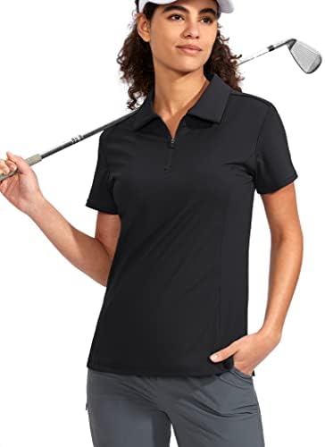 Viodia kadın Golf Gömlek Kısa Kollu Fermuarlı Hızlı Kuru Streç Tenis Yakalı polo gömlekler Kadınlar için Golf Kıyafetleri