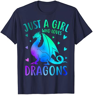 Sevimli Sadece Ejderhaları Seven Bir Kız Kadın ve Kız T-Shirt
