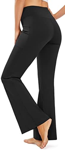 AFİTNE kadın Tam Boy / Capri Bootcut Yoga cepli pantolon, Yüksek Belli Flare Egzersiz Bootleg Pantolon Elbise İş