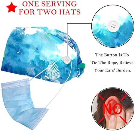Erkekler ve Kadınlar için uygun ter bandı ile 2 adet ayarlanabilir Çalışma Kapağı,Mavi Kelebek Desen