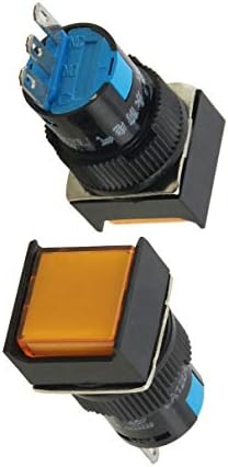 Aexit 2 Adet Anahtarları AC 250 V 5A 1NO 1NC Turuncu Dikdörtgen Mandallama 16mm Push Buton Anahtarları Düğmesi Anahtarı