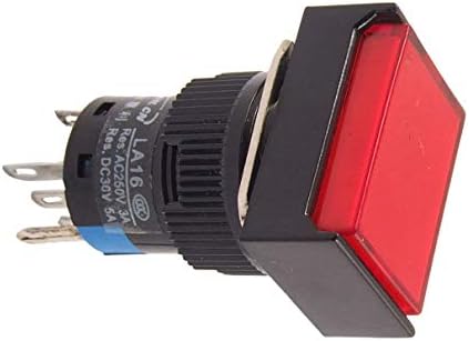 Aexit DC 24 V anahtarları kırmızı Neon ışık dikdörtgen 1NO 1NC anlık Push buton anahtarları düğmesi anahtarı