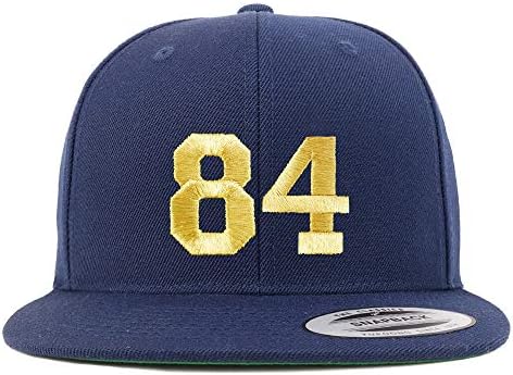 Trendy Giyim Mağazası Numarası 84 Altın iplik Düz Fatura Snapback Beyzbol Şapkası