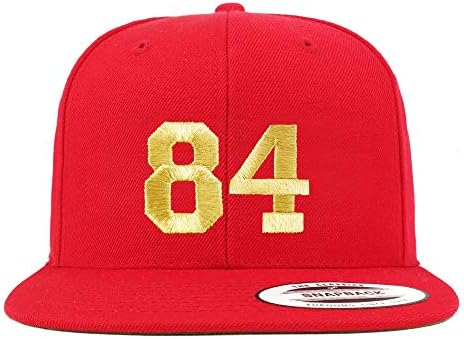 Trendy Giyim Mağazası Numarası 84 Altın iplik Düz Fatura Snapback Beyzbol Şapkası