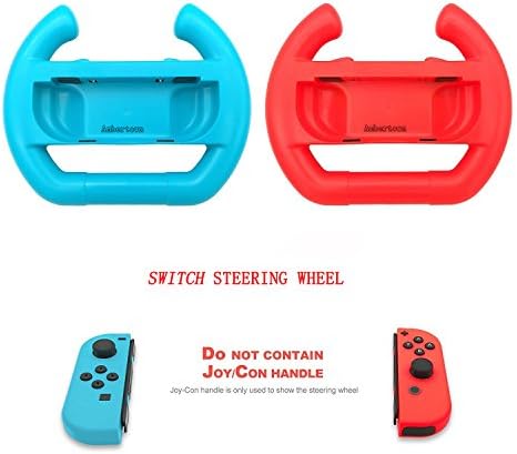 Ambertown Nintendo Anahtarı Denetleyicisi için 2 x Direksiyon (Mavi + Kırmızı)