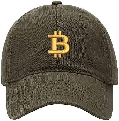 L8502-LXYB beyzbol şapkası Erkekler Bitcoin Para Işlemeli Yıkanmış Pamuk Baba Şapka Unisex beyzbol şapkası s