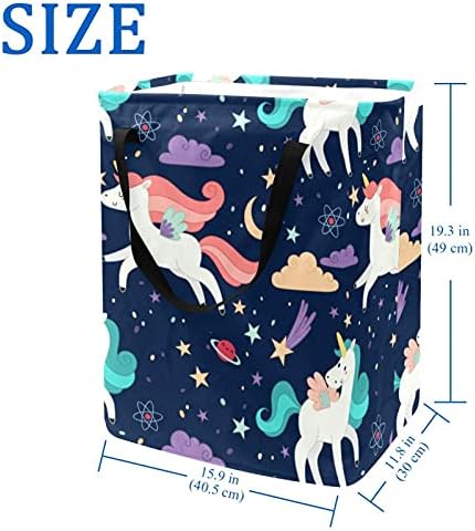 Sevimli Unicorn Yıldız Desen çamaşır sepeti, Su Geçirmez çamaşır sepetleri Katlanabilir Depolama Sepeti Çocuk Odası