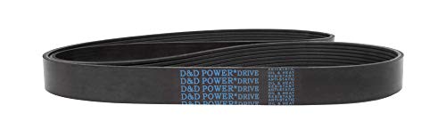 D & D PowerDrive 150J8 Poli V Kayış, 0,74 Genişlik, Kauçuk