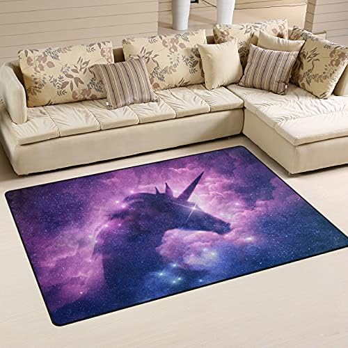 Unicorn Galaxy Bulutsusu Büyük Yumuşak Alan Kilim Kreş Playmat Halı Mat Çocuklar için Oyun Odası Yatak Odası Oturma