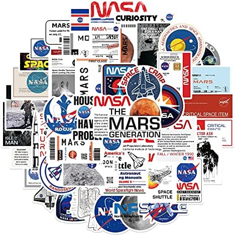 NASA Uzay Çıkartmalar için Su Şişesi, 50 pcs Serin Vinil Çıkartması için Genç Kız Dizüstü, Kaykay, Telefon, Seyahat