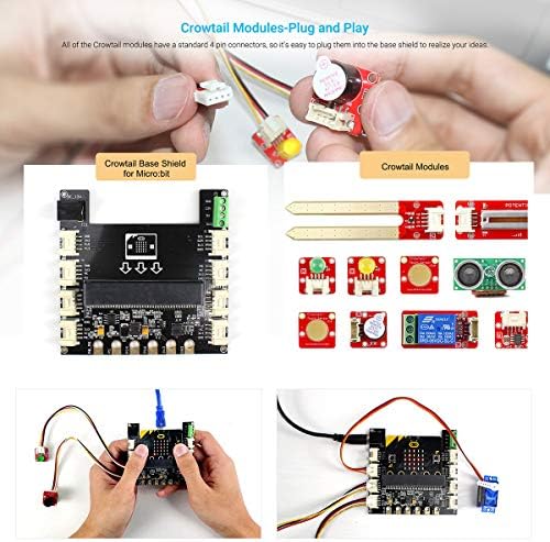 ELECROW Sensör Kiti ile Uyumlu Microbit, Crowtail Programlama Öğrenme Elektronik Kiti, Programcı için Kodlama Kiti