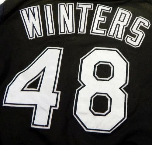 2003-06 Florida Marlins Kyle Winters 48 Oyun Kullanılmış Siyah Forma BP ST 2XL 107-Oyun Kullanılmış MLB Formaları